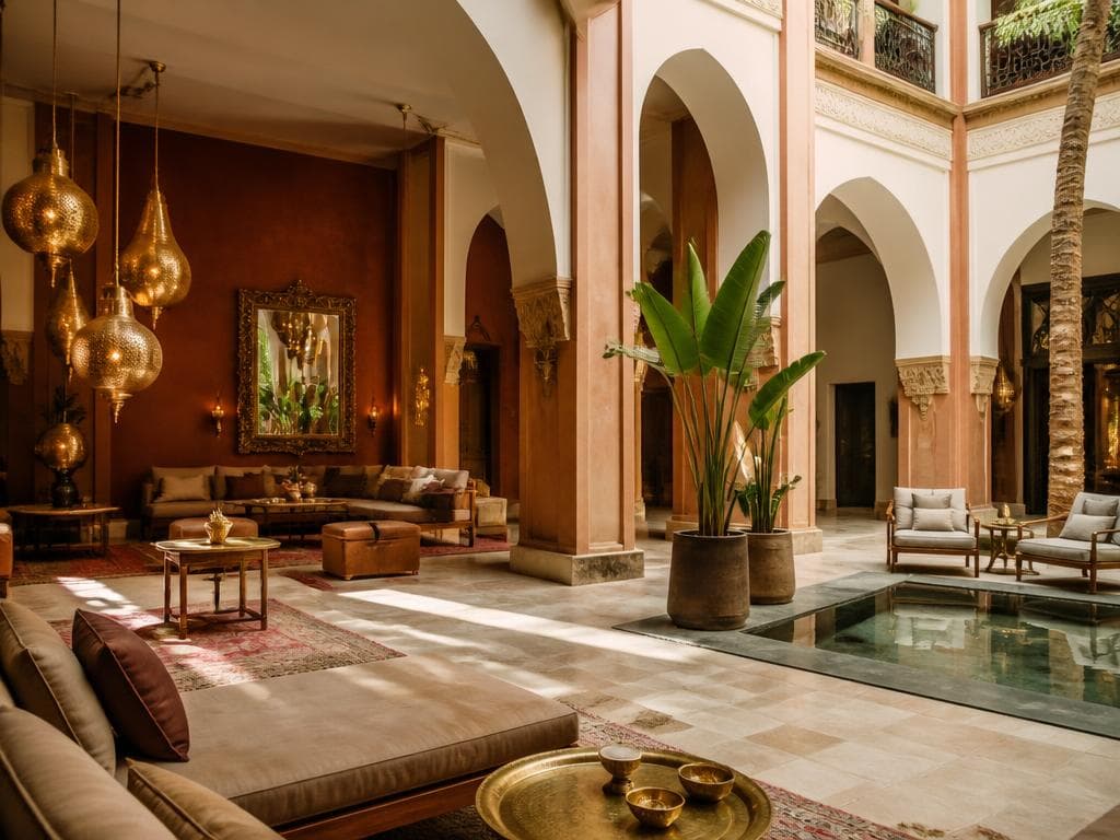 Intérieur d'un riad, hébergements vérifiés SELEKNIRENT